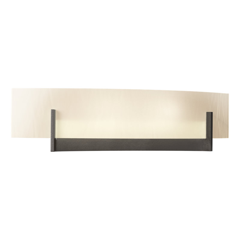 Scone encastré 2 lumières Axis, H 4,5 po x l 17,3 po x P 3,5 po, Art blanc, Bronze huilé