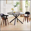 Table basse ronde en MDF avec base en métal à pieds croisés, facile à assembler et pour les espaces de vie modernes-1518308632-1518308630