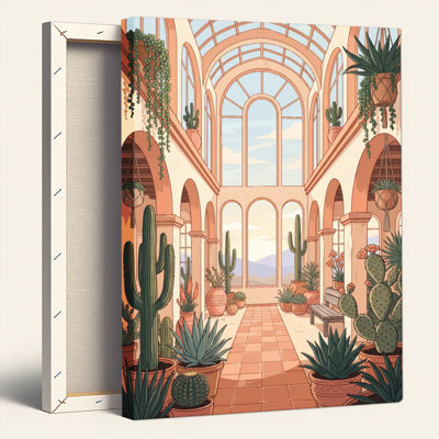 Art mural sur toile Gallery Wrap pour le salon, la chambre à coucher, le bureau ou le vestibule - Décoration murale décorative avec jardin du désert