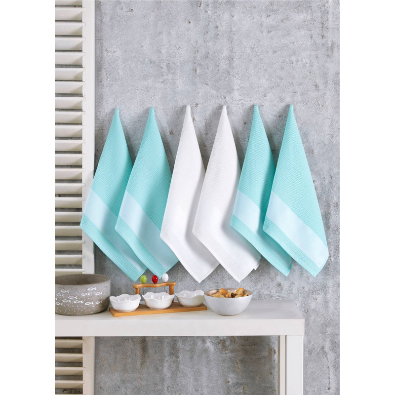 Jacquard - Ensemble de 6 serviettes de cuisine Jacquard, Arctique