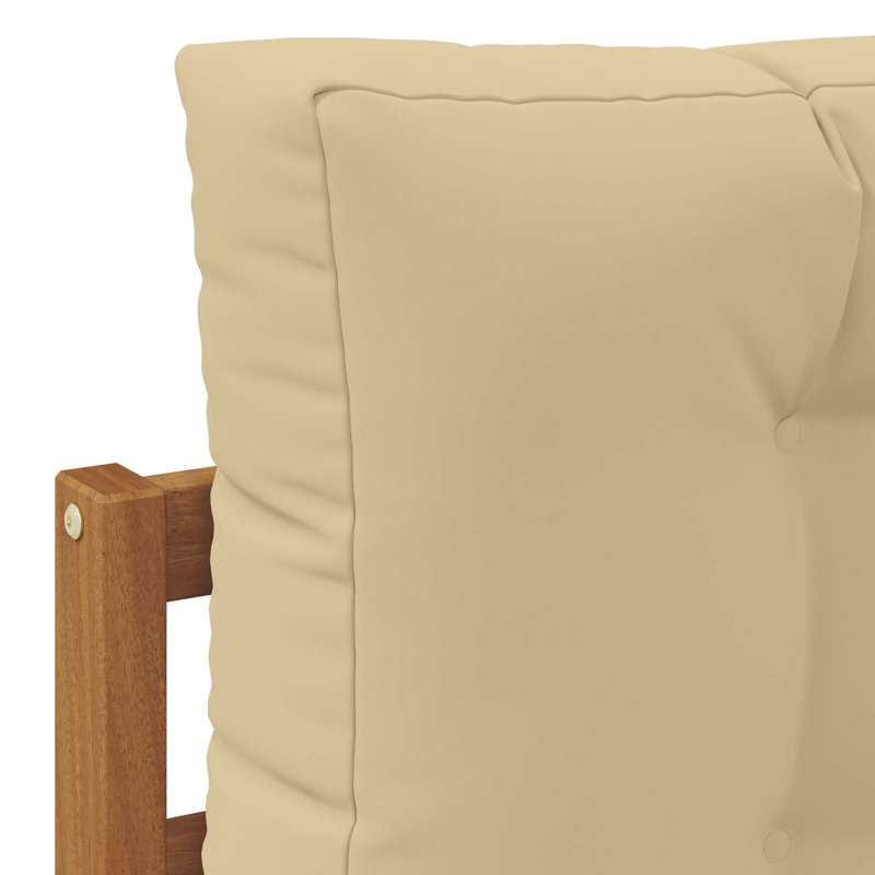 158 cm W Solid Wood Patio Corner Sofa, Brown