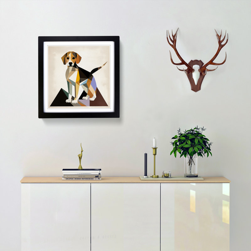 Beagle Suprematism - Framed Print, Black