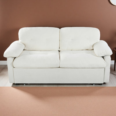 Canapé-lit convertible convertible pour grand lit, canapé-lit 3 en 1 avec rangement latéral et 8 roulettes silencieuses, causeuse en chenille épaisse rembourrée pour le salon, la chambre à coucher, l’appartement