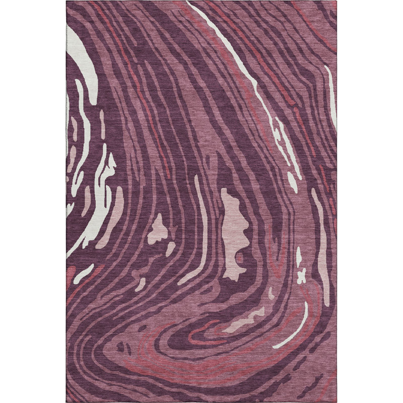 Premium Machine Washable Cossette AMF1051 Swirls Rug, Rectangulaire 8 pi x 10 pi