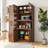 Kitchen pantry cabinet with multi-functional pull-out multi-tier storage shelf