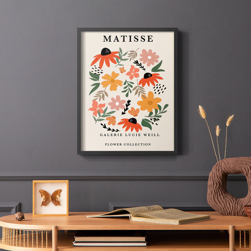 Matisse CXCI, reproduction encadrée - bois massif, H 14 po x l 11 po, Noir
