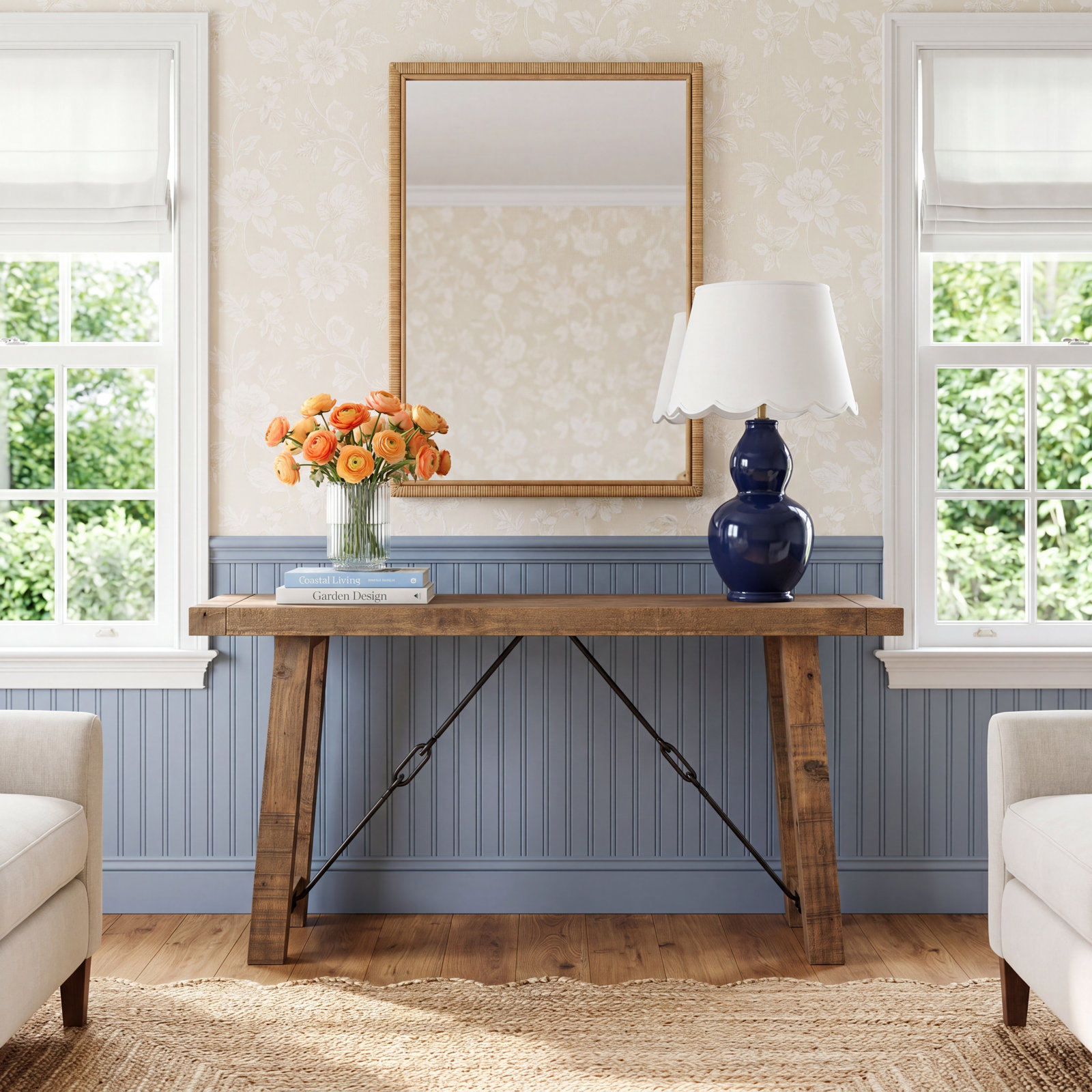 Edelen 60" Console Table, Distressed Brown