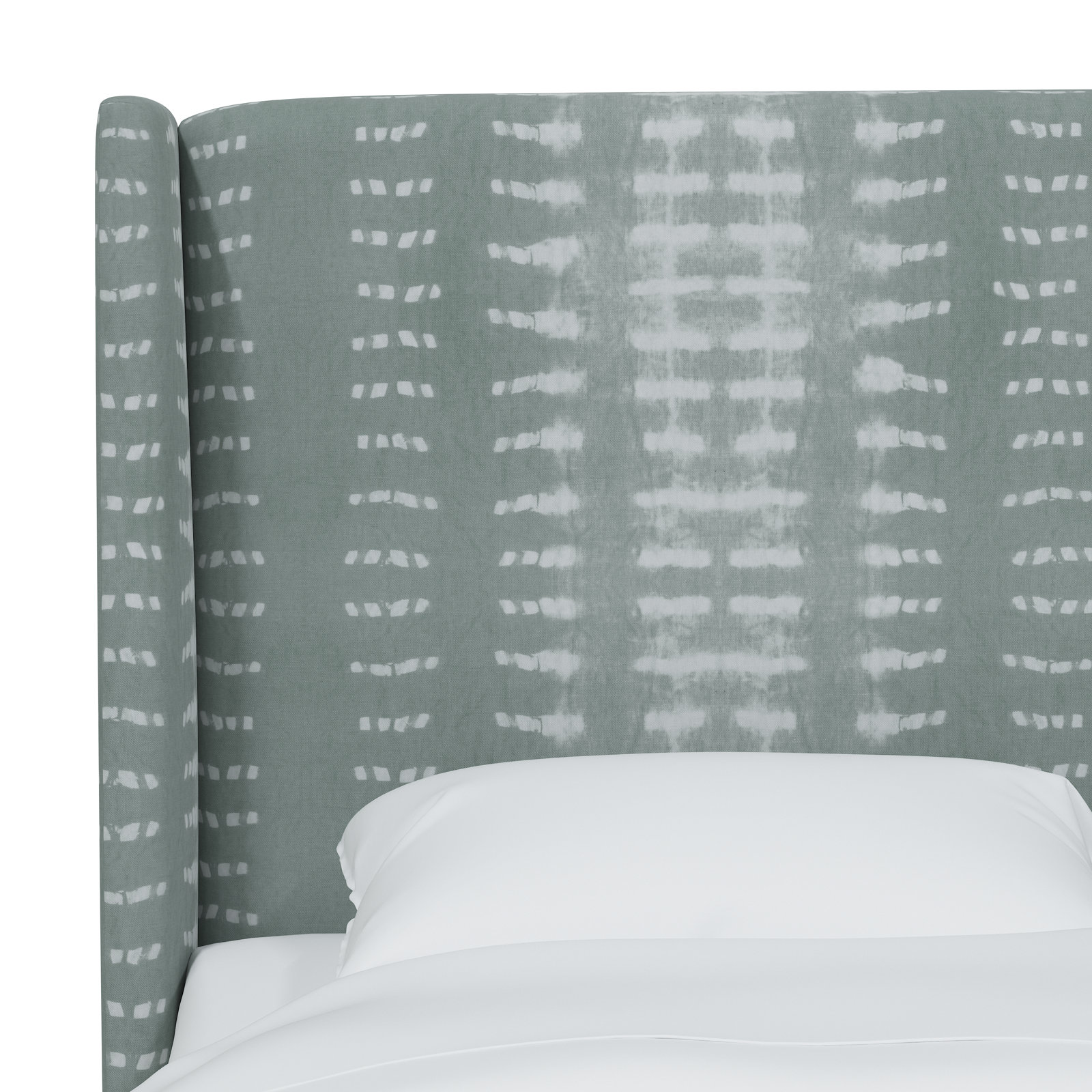 Tilly Cotton Upholstered Headboard, Full, Dotted Stripe Mist