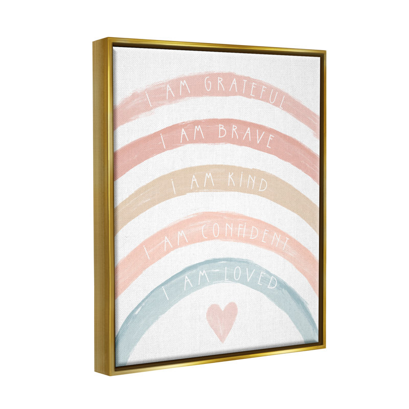 "Inspirational Confidence Rainbow" par Daphne Polselli - peinture sur toile, H 21 po x l 17 po x P 1,7 po
