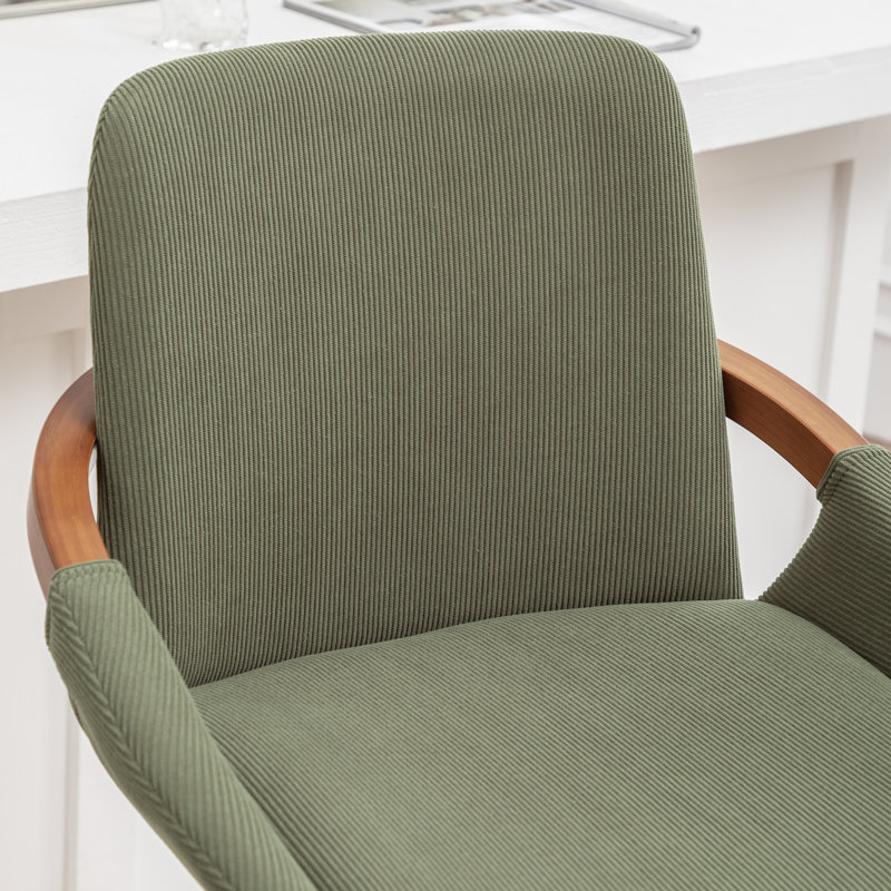 Swivel Upholstered Counter Stool, Green, Bar Stool (76.2cm Seat Height)
