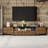 Rustic Modern TV Stand With Storage Cabinets And Open Shelves, Compatible With Tvs Up To 85 Inches
