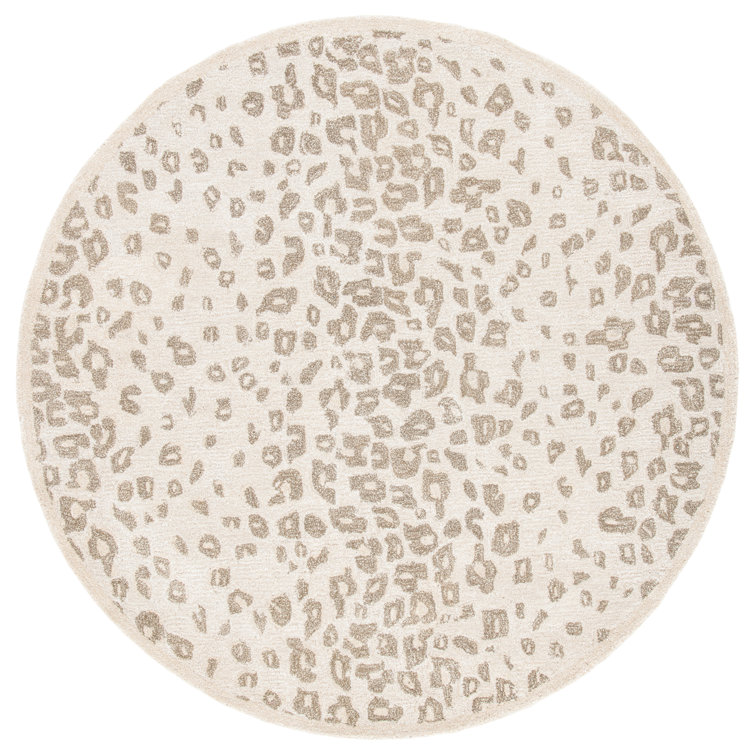 Jamon Martha Stewart Hand Tufted Wool/Viscose Animal Print Rug in Sharkey gray