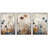 Vibrant Wildflower "Rustic Wildflowers Floral Artwork, Neutral Botanical Living Room Wall Pictures, 3 Pieces Canvas Giclee Print Wall Art" 16"x24"x3 pcs, 24"x36"x3 pcs-110789463-110789462