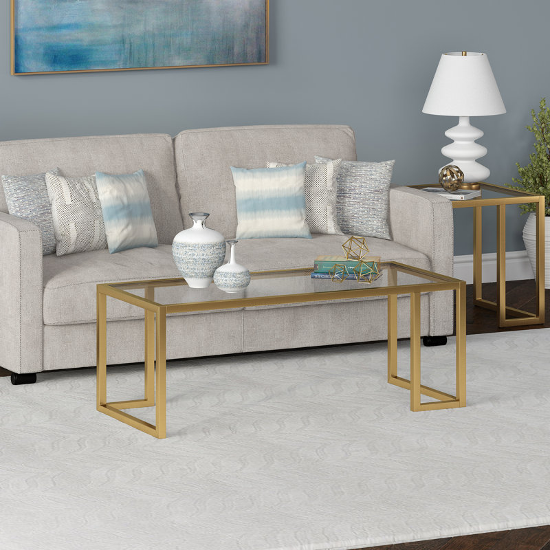Oscar Sled Coffee Table, Brass