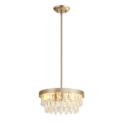 Lustre à 3 lumières en cristal en forme de goutte en forme de goutte de champagne en argent brossé à 13 lumières Kloie