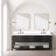 Meuble-lavabo double avec miroirs et tablette ouverte-1150837457