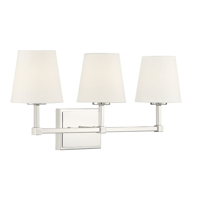 3-Light Dimmable Nickel Vanity Light