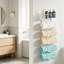 Porte-serviettes au-dessus de la porte avec tablette en métal - Porte-serviettes mural à 6 niveaux pour salle de bain, organisateur de serviettes roulé peu encombrant