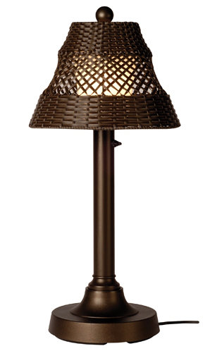 Lauri 34'' Plug-in Outdoor Table Lamp, Walnut