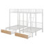 Lit double superposé double au-dessus de simple et double, lit superposé avec tiroirs de rangement, convertible en 3 lits, aucun sommier nécessaire-1702246131