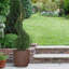 Slate Effect Reinforced Stone Outdoor Plant Pot, Frostproof Garden Flower Pot, Round Garden Planter with Drainage Holes-93635356-93635357