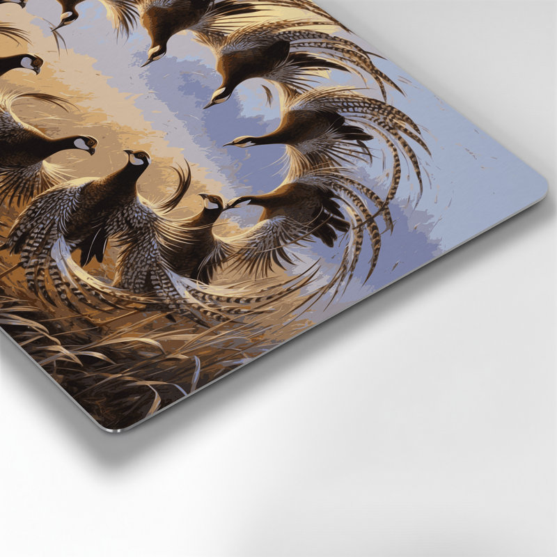 Oiseau gris, art mural gris, H 96 po x l 120 po x P 0,05 po