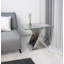 Arzan Glass Bedside Table For Living Room Furniture, Stainless Steel End Table With Glass Tabletop-1755700346