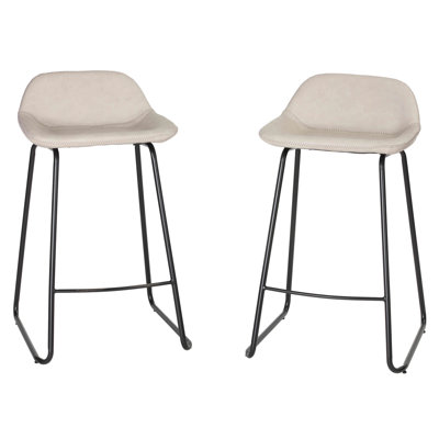 Maugansville Upholstered Counter Stool with Metal Frame