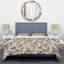 Floral rose et feuille verte - ensemble de housse de couette floral - polyester microfibre-1077707985