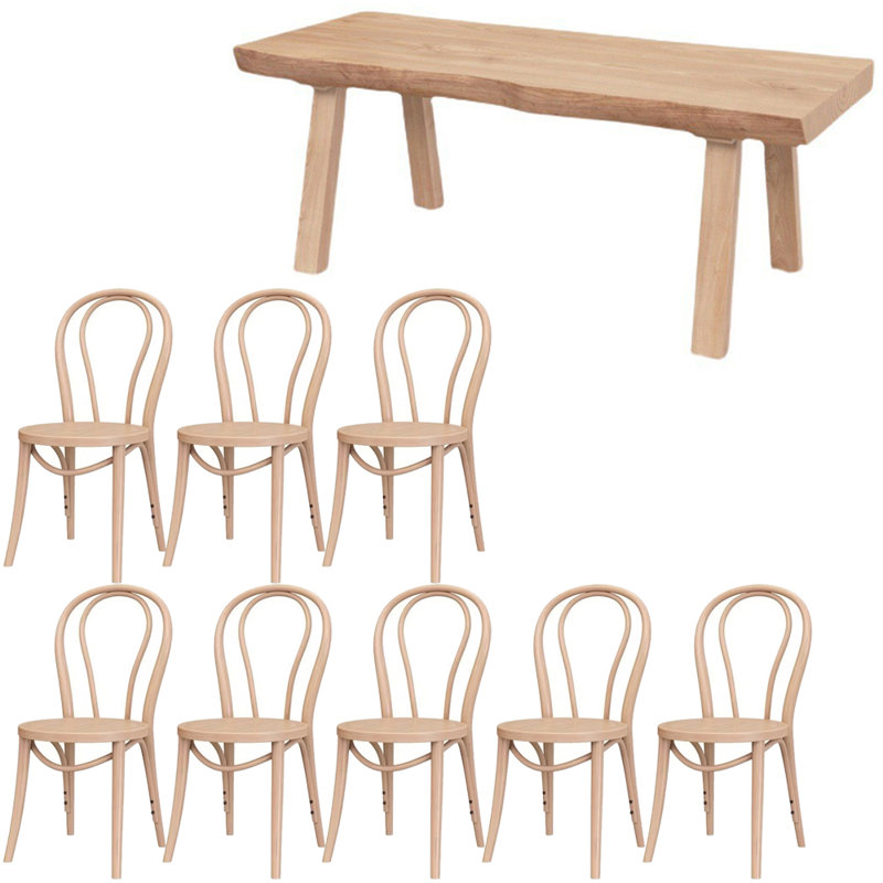 Ensemble de table de salon en bois massif de style chinois, H 29,5 po x L 86,6 po x l 31,4 po