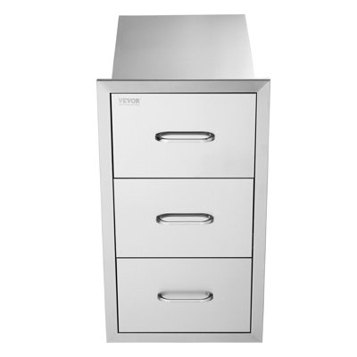 Îlot de cuisine à 3 niveaux avec tiroir de rangement encastré en acier inoxydable l 16 po x H 28,5 po x P 20,5 po VEVOR