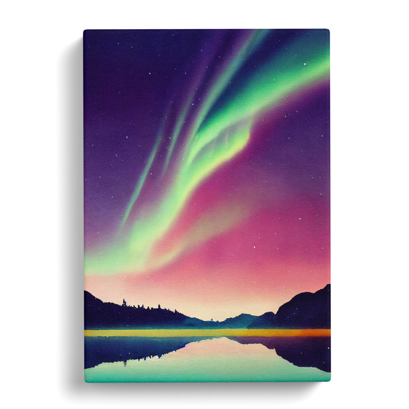 CAN-V0523-2677X Watercolour Aurora Borealis Vol.1 - Wrapped Canvas Print, 76cm H x 50cm W x 3cm D