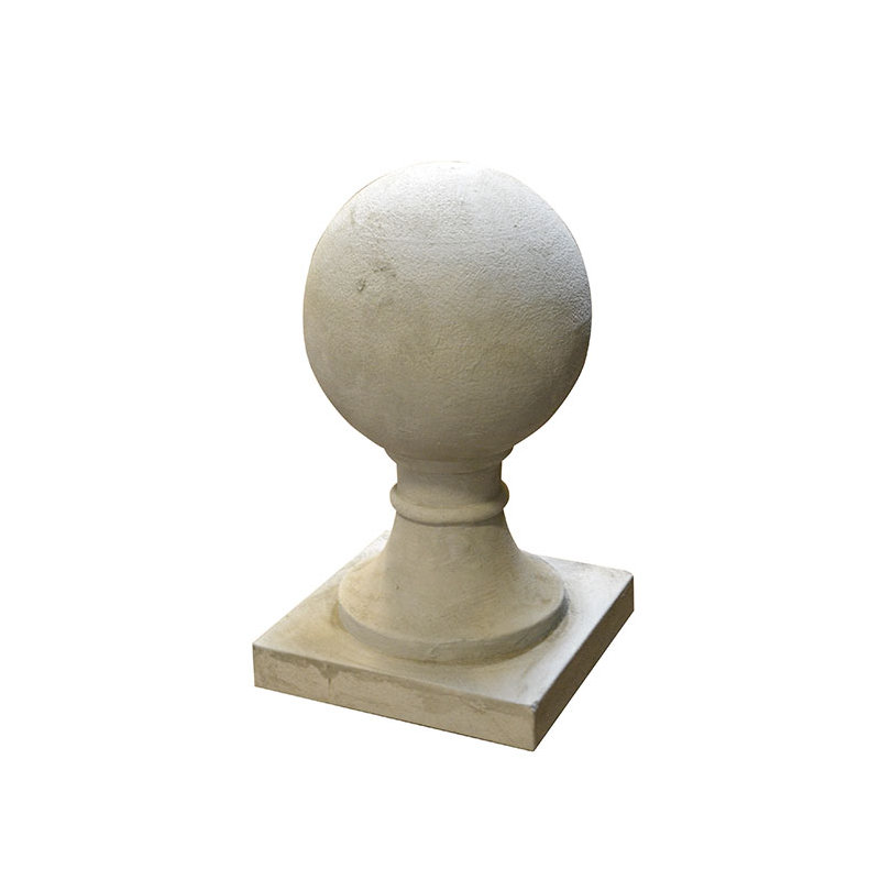 Small Sphere Square Base Finial Statue, Pietra Nuova