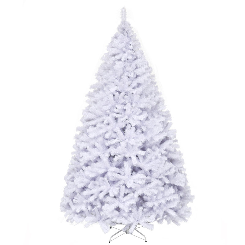 Arbre de Noël régulier blanc en PVC artificiel, H 9 pi