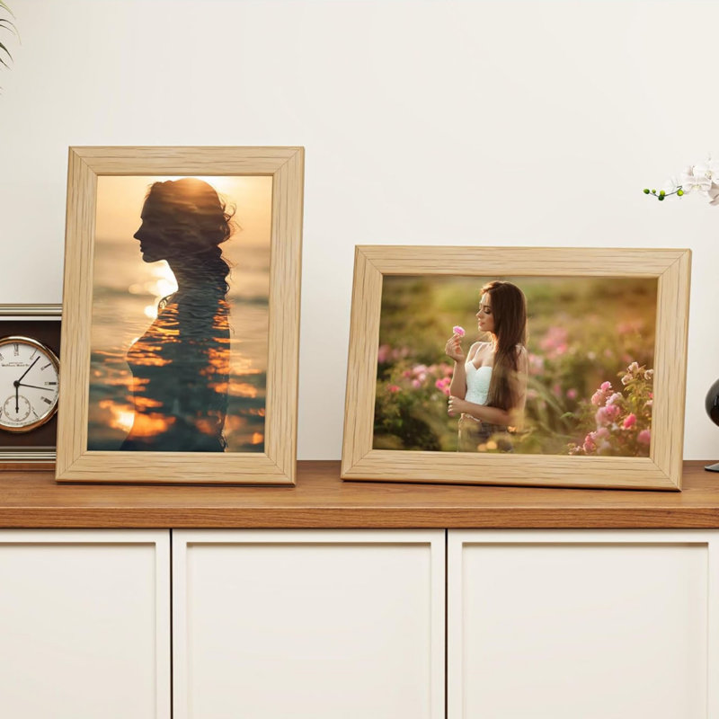 Storage Picture Frame - Set of 12, Oak