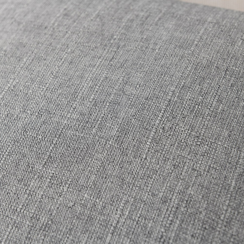 Housse de coussin en lin et polyester Farmhouse, H 14 po x l 24 po, Gris, Forme rectangulaire
