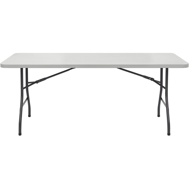 Gray Rectangular Banquet Table with Steel Legs, 72"