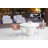 Pangea Home Modern Ronald Claudine 53'' Round Pedestal Dining Table – Contemporary Dining Table in White High Gloss Finish- 6- Seat Table-50111143
