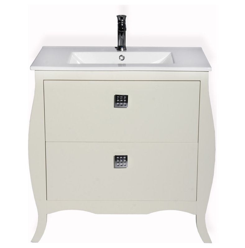Ensemble de meuble-lavabo simple 32 "Rosato, Ivoire