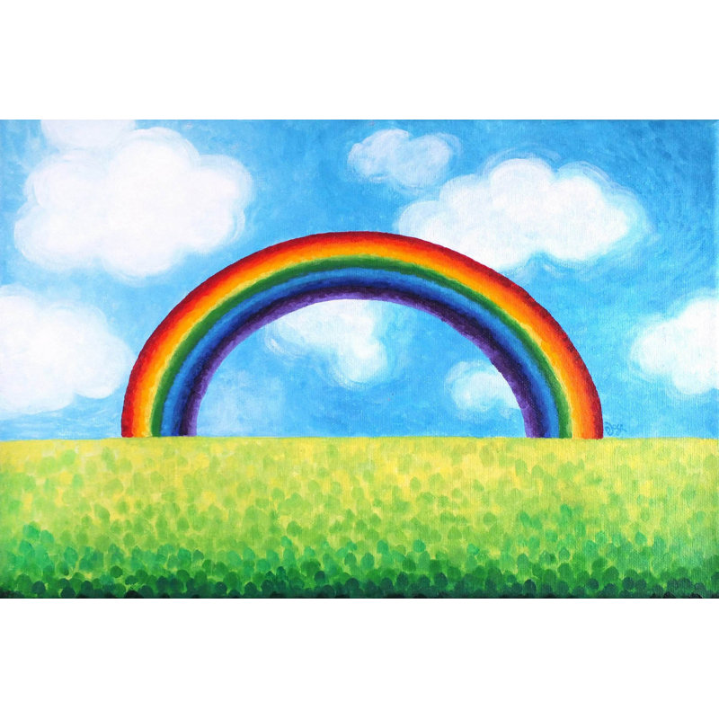 Bright Rainbow Canvas Art, 24" H x 36" W