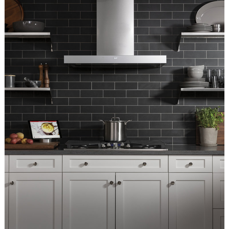 36" GE Profile Smart Appliances 610 CFM Convertible Wall Mount Range Hood with Night Light Wi-Fi Remote Control Included, 36"
