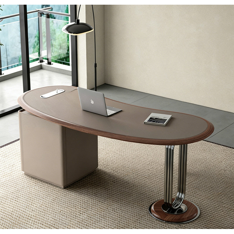 Bureau multifonctionnel de luxe moderne à lumière minimaliste, H 29,5 po x l 63 po x P 27,6 po