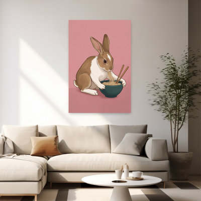 Art mural forêt mignonne de lapin Ramen