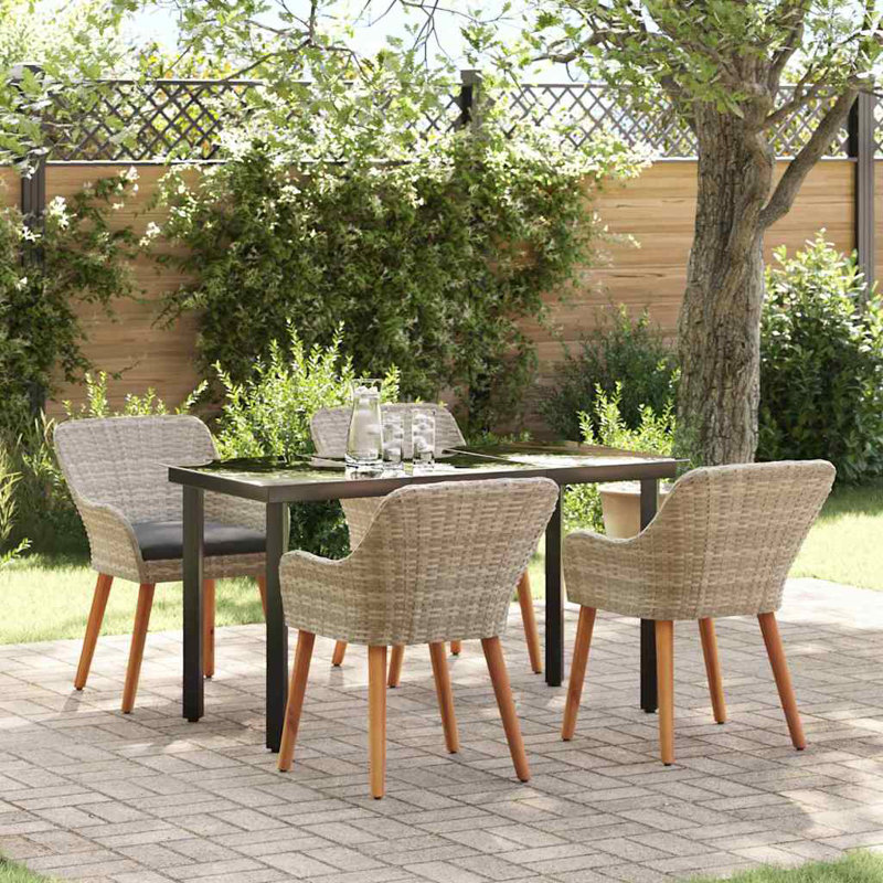 4 - Person Patio Dining Set with Rectangular Table , Cushions Included