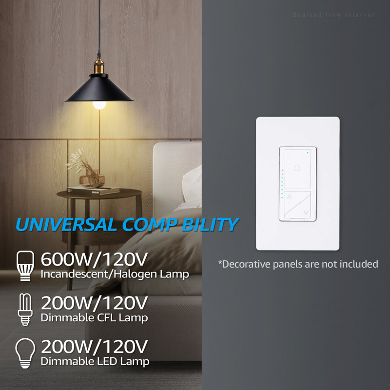 3-Way Dimmer Switch 120V 600 Watt Max, 8 Brightness Levels