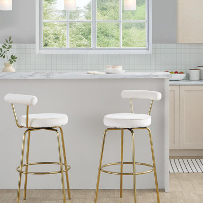 Tabourets de bar pivotants dorés 30 po Kayson