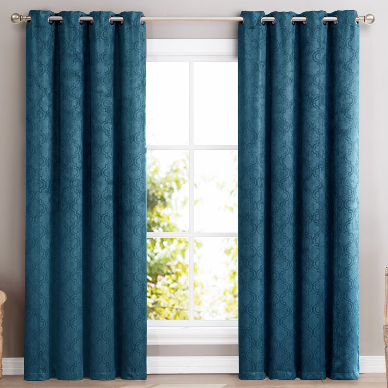 Rabideau Blackout Curtain Pair, 52" W x 72" L, Black