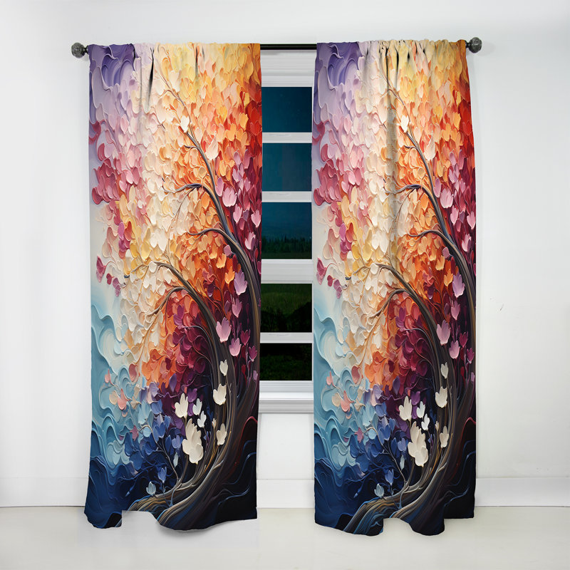 Arbre de tranquillité Evera Rainbow Reverie - Rideau traditionnel - Velours obscurcissant - 1 panneau, L 52 po x L 90 po