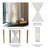 Decorative Hourglass Sculpture Object for Home Decor - Timepiece Metal Statue with Glass Frame for Table or Living Room Decoration - White-1195810453