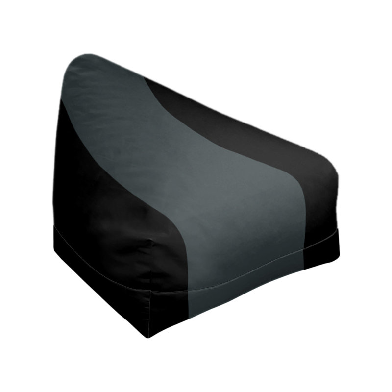 Classic Bean Bag, Black/Steel Gray, 42" H x 38" W x 31" D